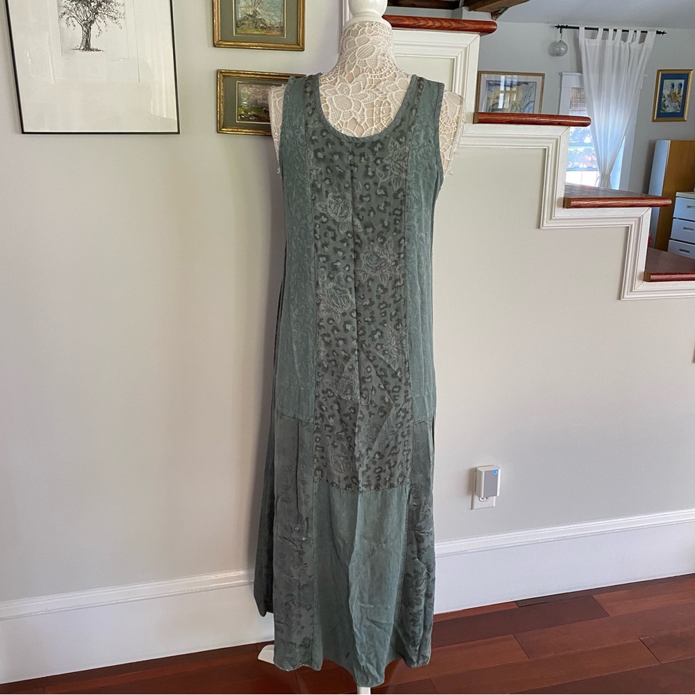 CITRON Santa Monica Green Animal Print & Floral Maxi Dress S - Picture 4 of 5